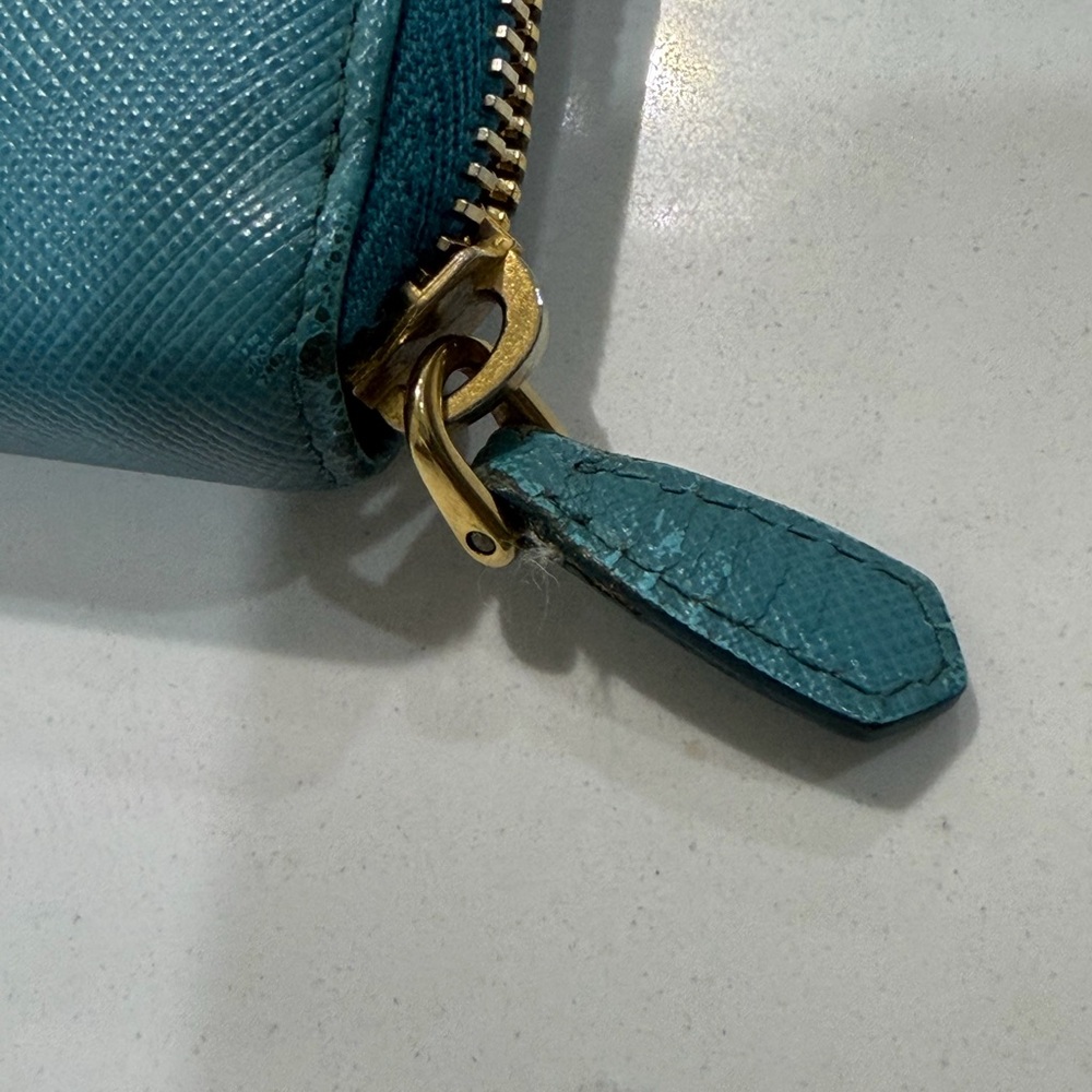 Prada Blue Wallet with Gold Accents - Picture 7 of 10